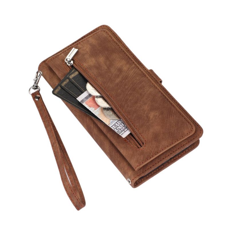 Fliptok Samsung Galaxy A15 Pénztárca Pánttal És Vállpánttal