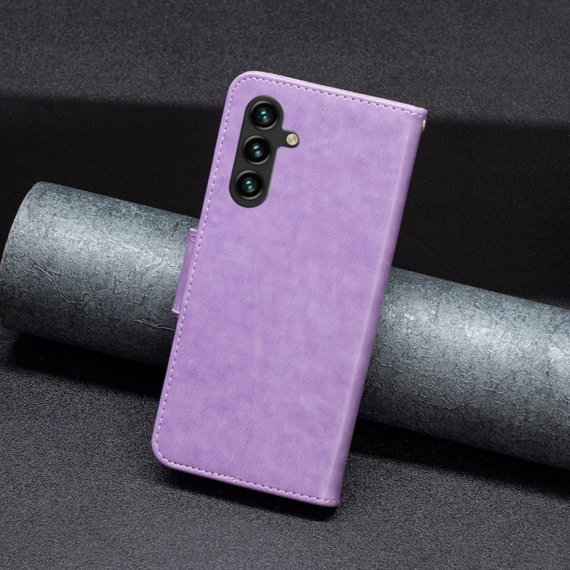 Fliptok Samsung Galaxy A15 Pillangó Minta Pánttal