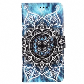Fliptok Samsung Galaxy A15 Virágmandala Szíjjal