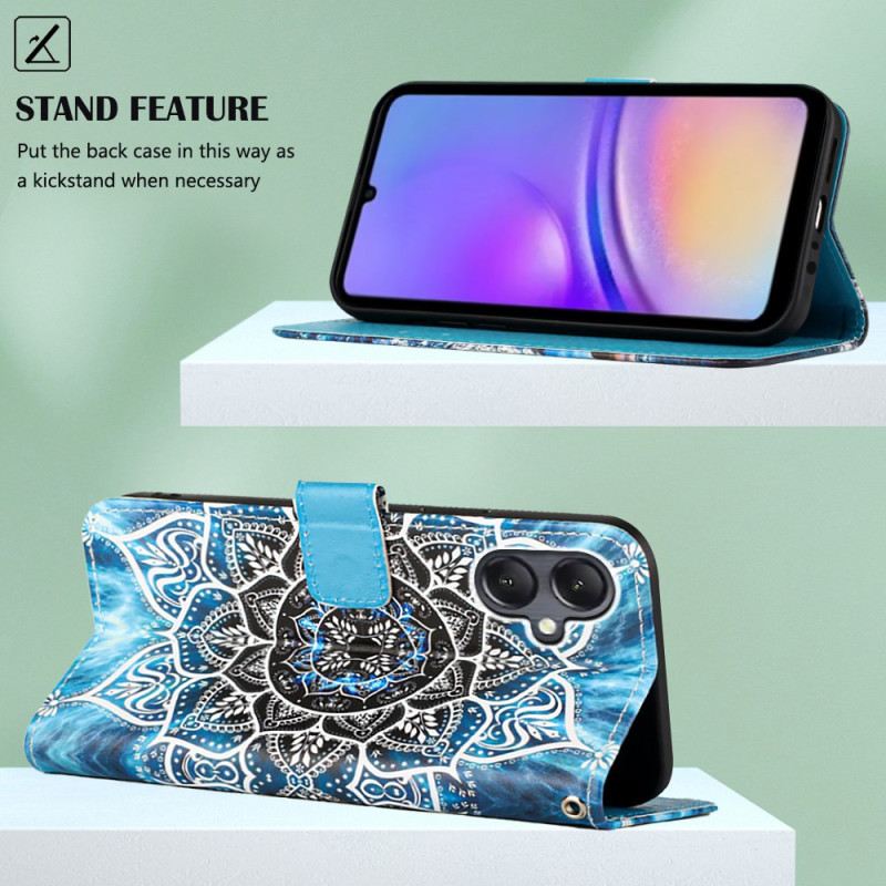 Fliptok Samsung Galaxy A15 Virágmandala Szíjjal