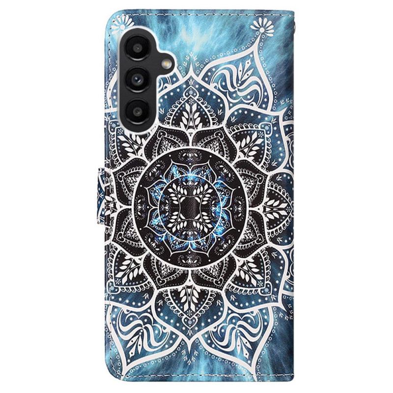 Fliptok Samsung Galaxy A15 Virágmandala Szíjjal
