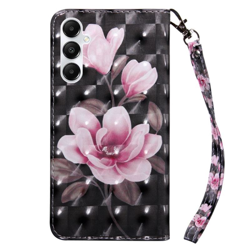 Fliptok Samsung Galaxy A15 Virágzó Virágok Szíjjal