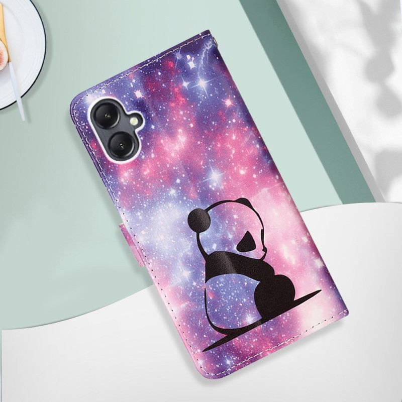 Kinyitható Bőrtok Samsung Galaxy A15 Baby Panda Szíjjal