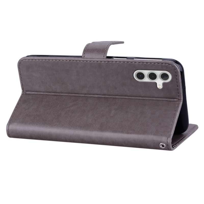 Kinyitható Bőrtok Samsung Galaxy A15 Bagoly Minta Pánttal