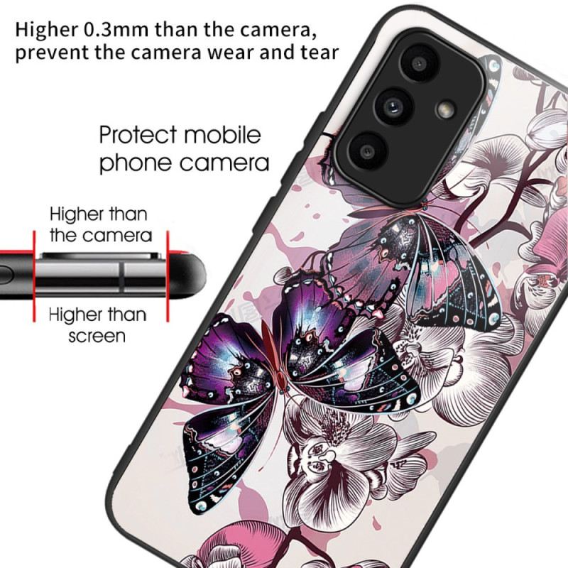 Tok Samsung Galaxy A15 Edzett Üveg Lila Pillangók