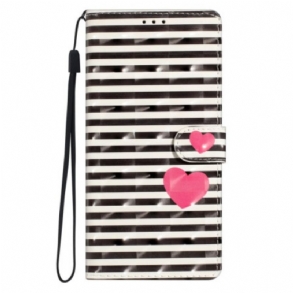 Bőrtok Xiaomi Redmi Note 14 Pro Plus 5g 3d Csíkok És Szív