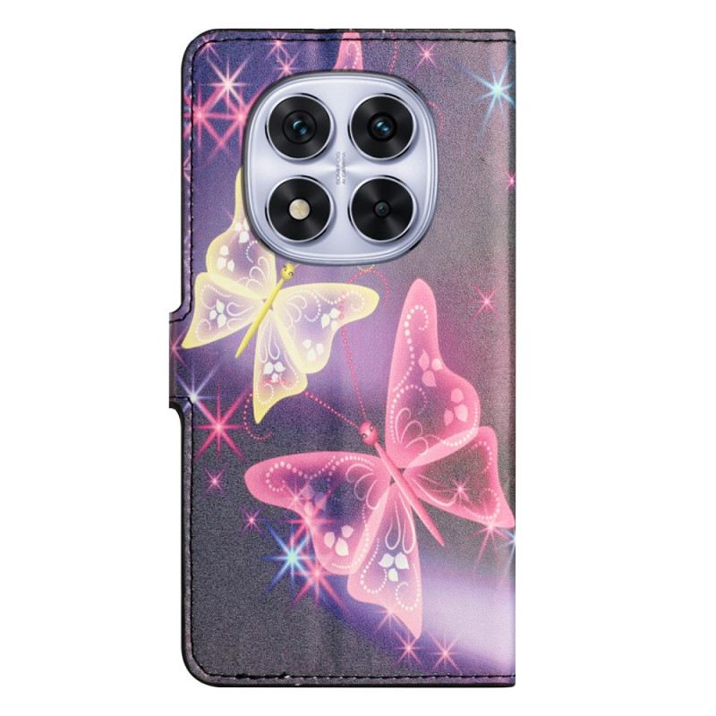 Bőrtok Xiaomi Redmi Note 14 Pro Plus 5g Csillogó Pillangók