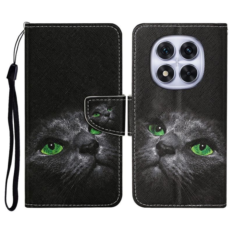 Bőrtok Xiaomi Redmi Note 14 Pro Plus 5g Fekete Macska
