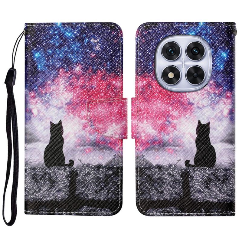 Bőrtok Xiaomi Redmi Note 14 Pro Plus 5g Galaxis Macska