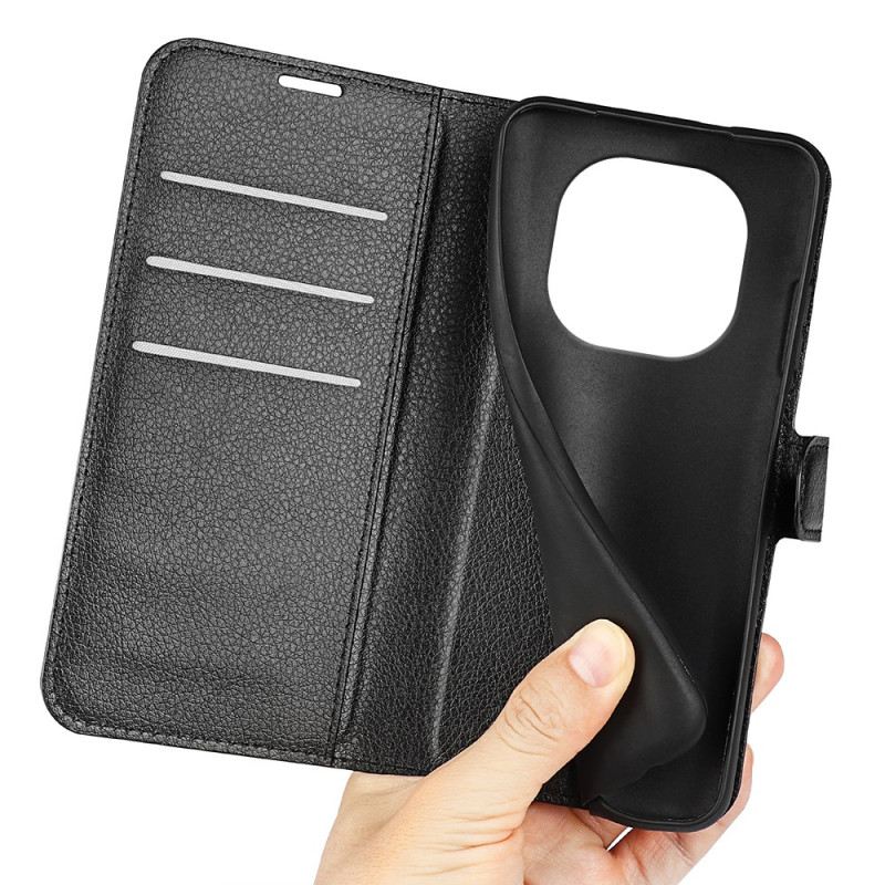 Bőrtok Xiaomi Redmi Note 14 Pro Plus 5g Klasszikus Licsi Műbőr