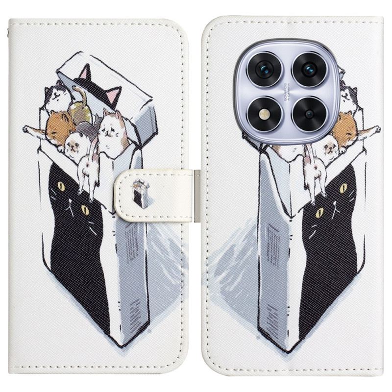 Bőrtok Xiaomi Redmi Note 14 Pro Plus 5g Macskák A Dobozban