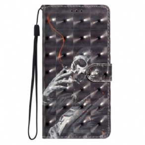 Kinyitható Bőrtok Xiaomi Redmi Note 14 Pro Plus 5g 3d Füstölgő Csontváz