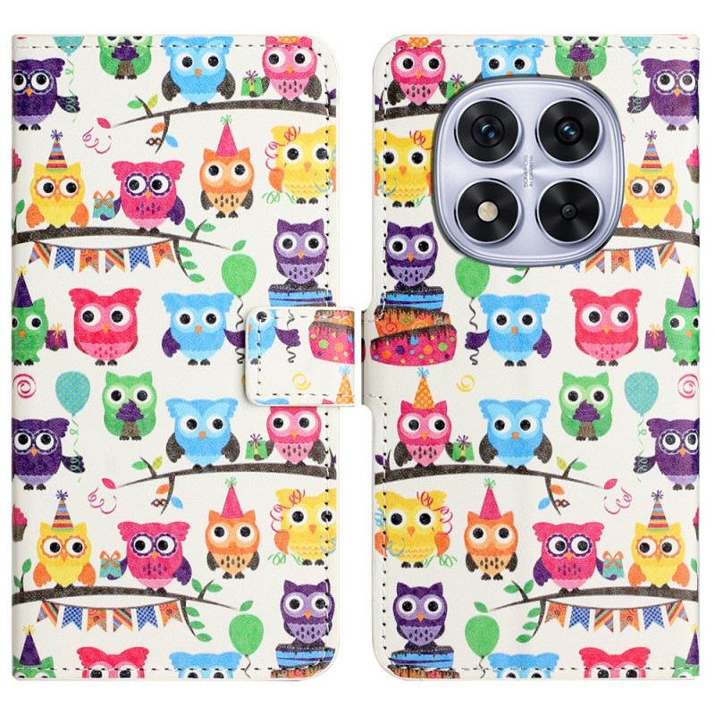 Kinyitható Bőrtok Xiaomi Redmi Note 14 Pro Plus 5g Baglyok