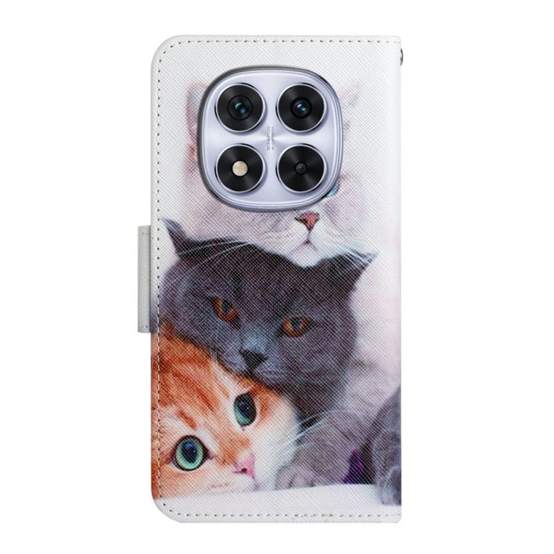 Kinyitható Bőrtok Xiaomi Redmi Note 14 Pro Plus 5g Három Macska