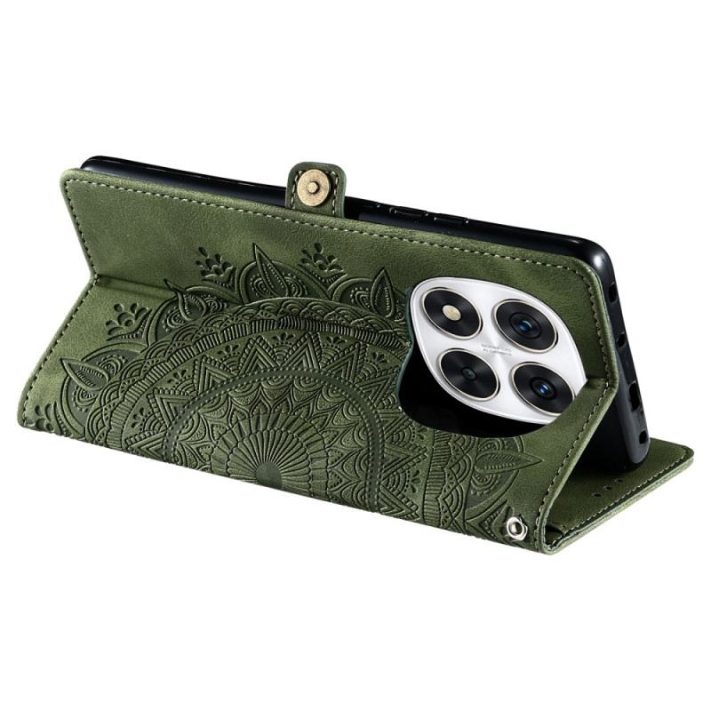 Kinyitható Bőrtok Xiaomi Redmi Note 14 Pro Plus 5g Mandala Velúr Hatású