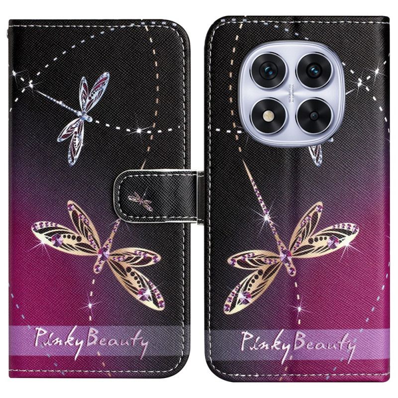 Kinyitható Bőrtok Xiaomi Redmi Note 14 Pro Plus 5g Szitakötők