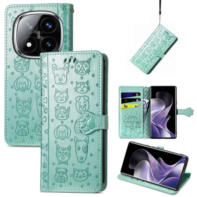 Kinyitható Tokok Xiaomi Redmi Note 14 Pro Plus 5g Animált Állatok