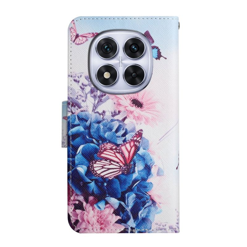 Kinyitható Tokok Xiaomi Redmi Note 14 Pro Plus 5g Lila Pillangók