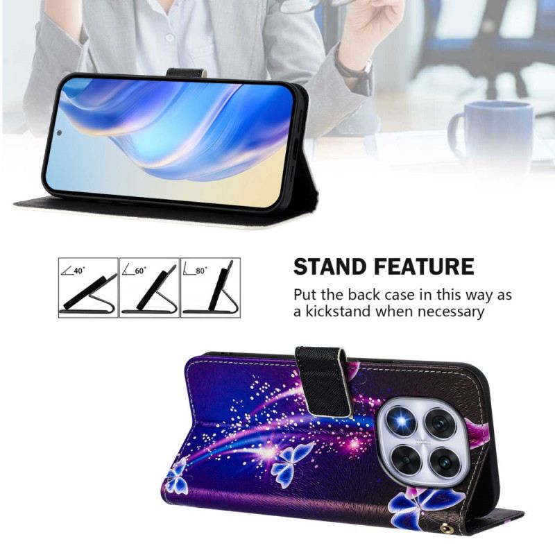 Kinyitható Tokok Xiaomi Redmi Note 14 Pro Plus 5g Ünnepi Pillangókminta