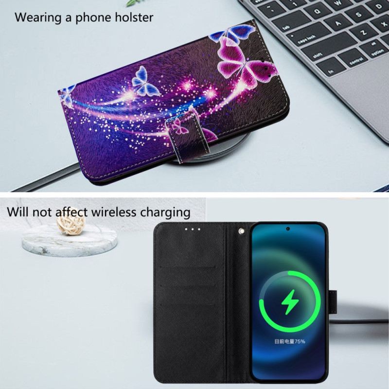 Kinyitható Tokok Xiaomi Redmi Note 14 Pro Plus 5g Ünnepi Pillangókminta