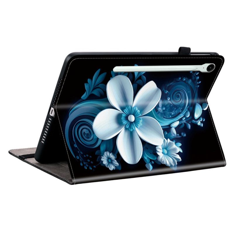 Bőrtok Samsung Galaxy Tab S10 Fe Plus Fekete Orchidea