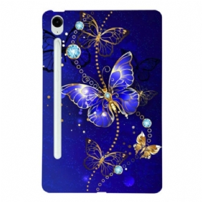 Telefontok Samsung Galaxy Tab S10 Fe Plus Kék És Arany Pillangók