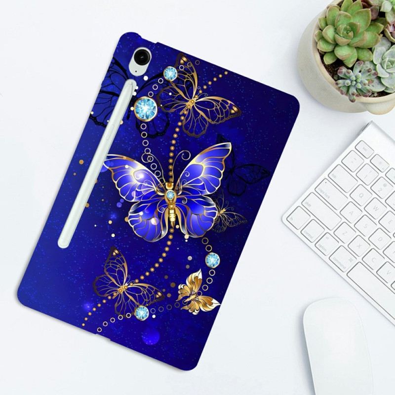 Telefontok Samsung Galaxy Tab S10 Fe Plus Kék És Arany Pillangók