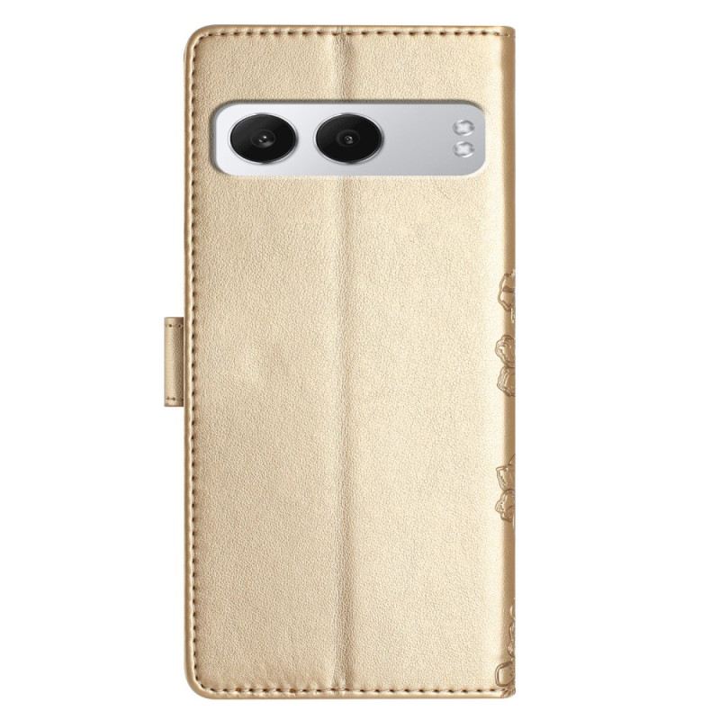 Bőrtok Oneplus Nord 4 Virágmintás Pánt