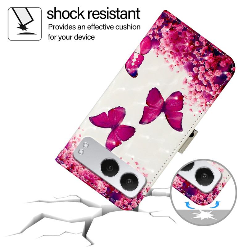 Fliptok Oneplus Nord 4 Piros Pillangók