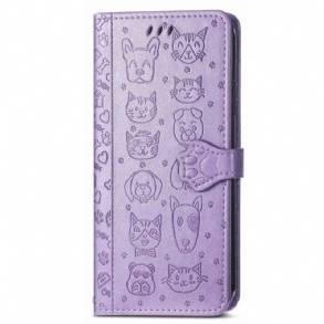 Fliptok / Bőrtok Xiaomi 12T / 12T Pro szíjjal Tanga Állatok