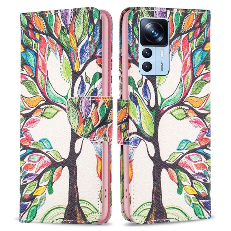 Fliptok / Bőrtok Xiaomi 12T / 12T Pro Színes Fa