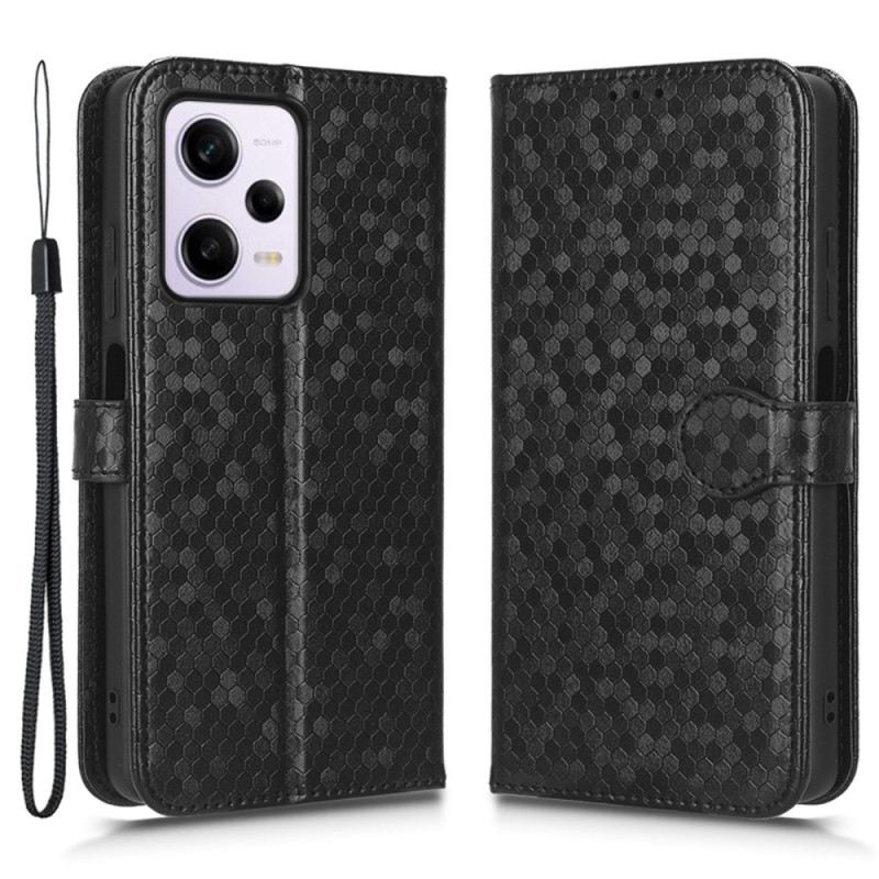Fliptok / Bőrtok Xiaomi Redmi Note 12 Pro Plus szíjjal 3d Mintás Pánt
