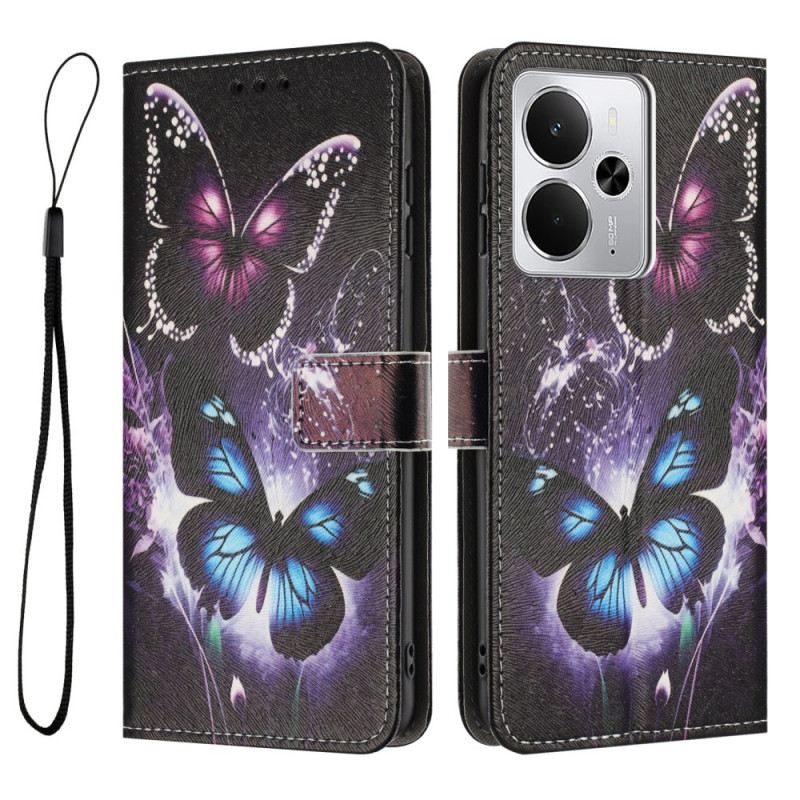 Bőrtok Realme 14t 5g Két Pillangó