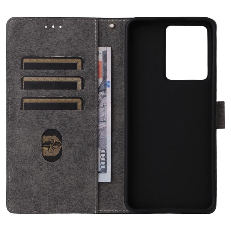 Kinyitható Bőrtok Realme 14t 5g Rfid Védelemmel Ellátott Velúrhatású Bőr