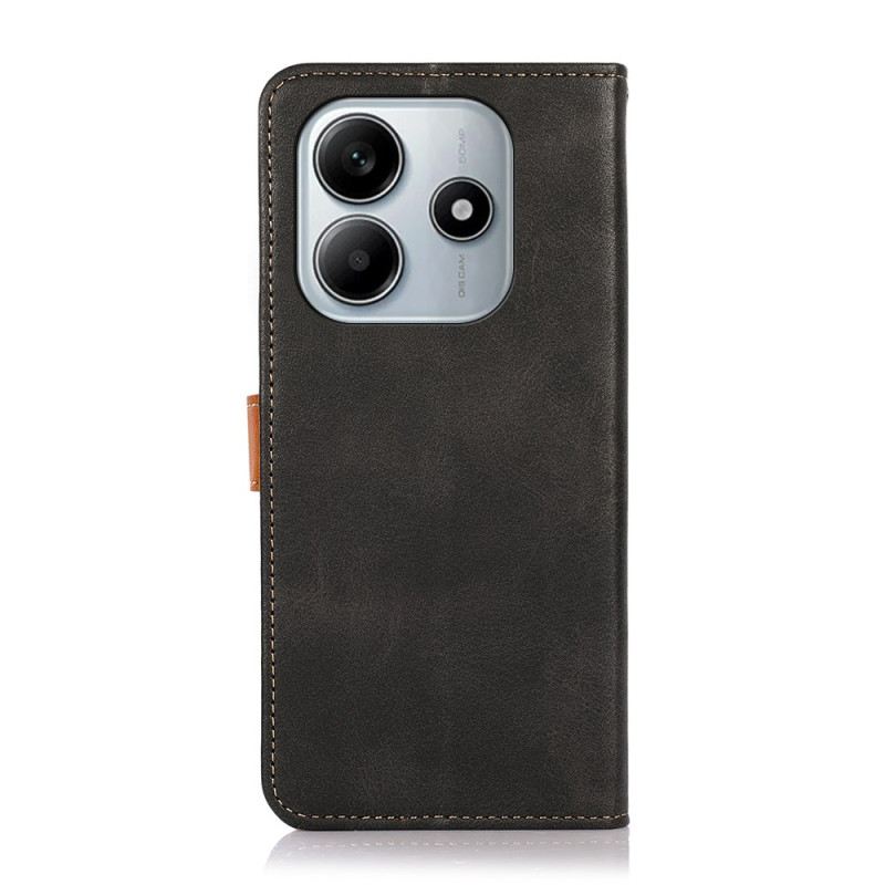 Bőrtok Xiaomi Redmi Note 14 5g Arany Csat Khazneh