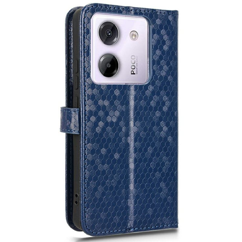 Bőrtok Xiaomi Redmi Note 14 5g Fényes Tüskék Nyakpántos