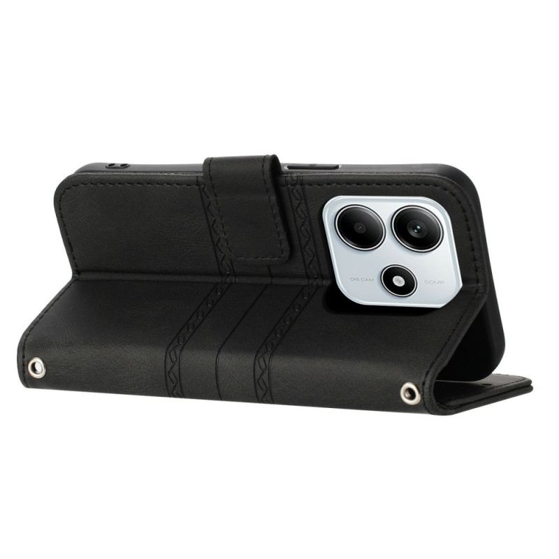 Bőrtok Xiaomi Redmi Note 14 5g Frízminta Pánttal