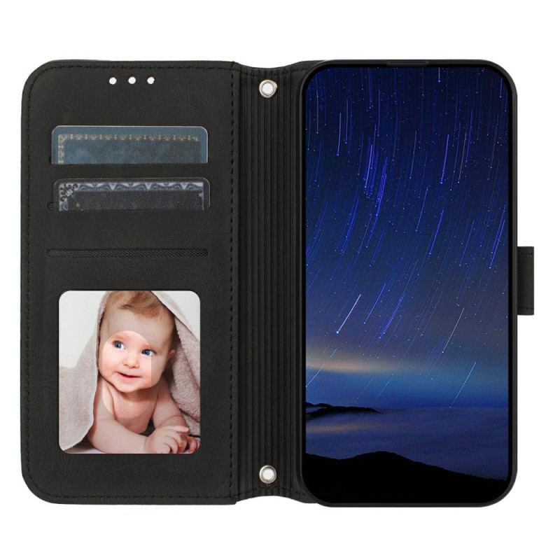 Bőrtok Xiaomi Redmi Note 14 5g Frízminta Pánttal