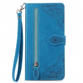 Bőrtok Xiaomi Redmi Note 14 5g Mintás Cipzáras Tasak