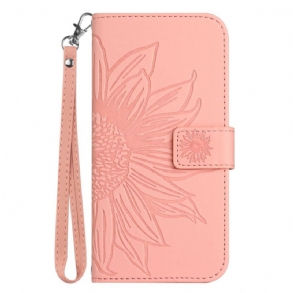 Bőrtok Xiaomi Redmi Note 14 5g Napraforgóminta Pánttal