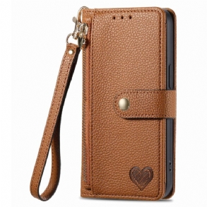 Bőrtok Xiaomi Redmi Note 14 5g Rfid Pénztárcával És Rfid Cipzáras Zsebbel