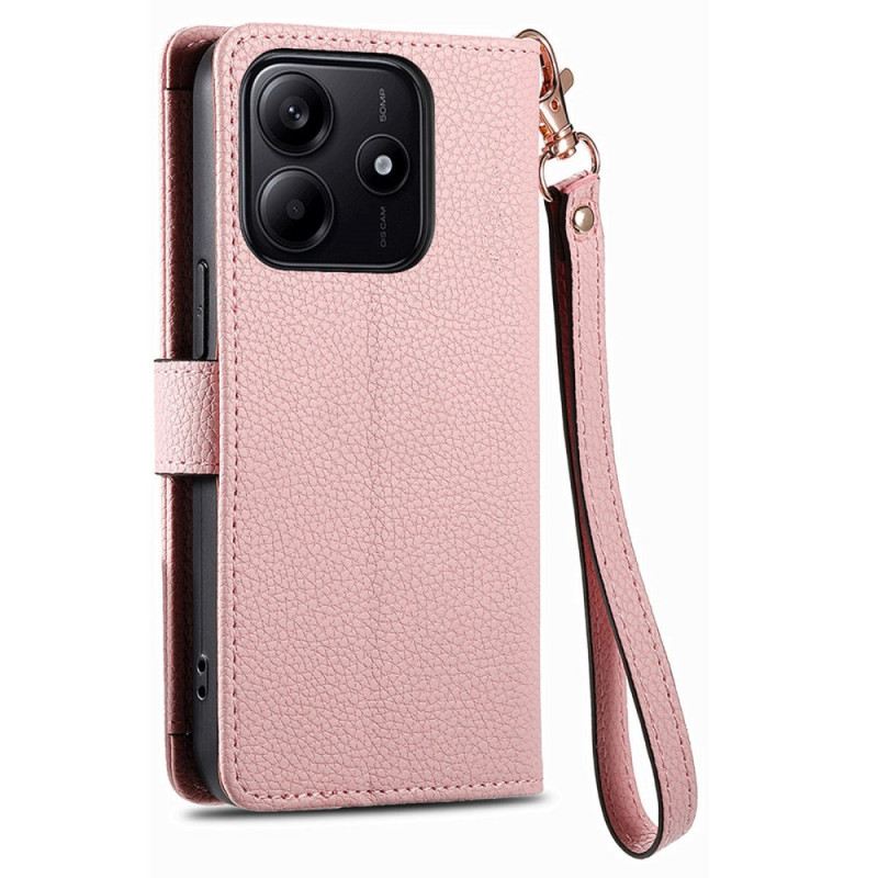 Bőrtok Xiaomi Redmi Note 14 5g Rfid Pénztárcával És Rfid Cipzáras Zsebbel