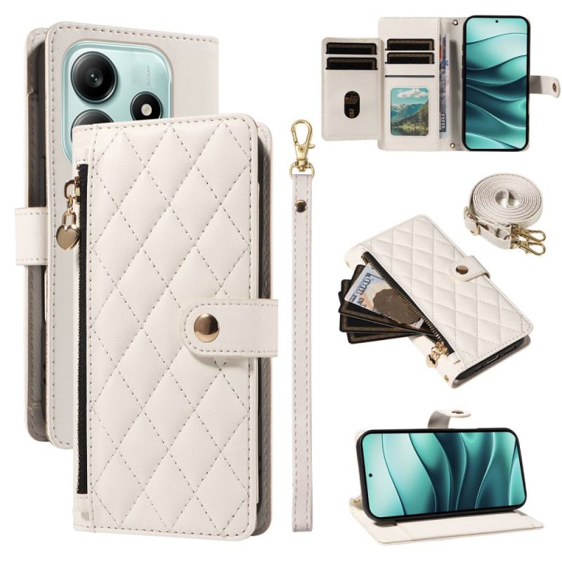 Bőrtok Xiaomi Redmi Note 14 5g Steppelt Pántokkal