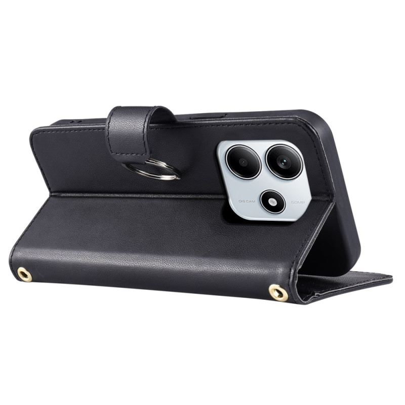 Bőrtok Xiaomi Redmi Note 14 5g Steppelt Pánttal És Vállpánttal