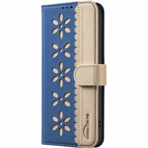 Bőrtok Xiaomi Redmi Note 14 5g Virágmintás Binfen Szín