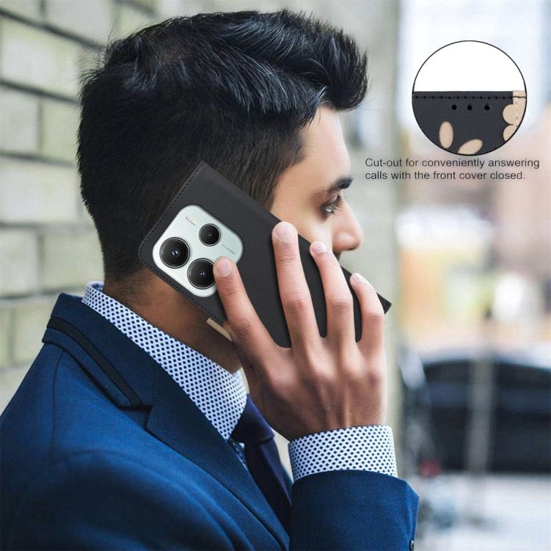 Bőrtok Xiaomi Redmi Note 14 5g Virágmintás Binfen Szín