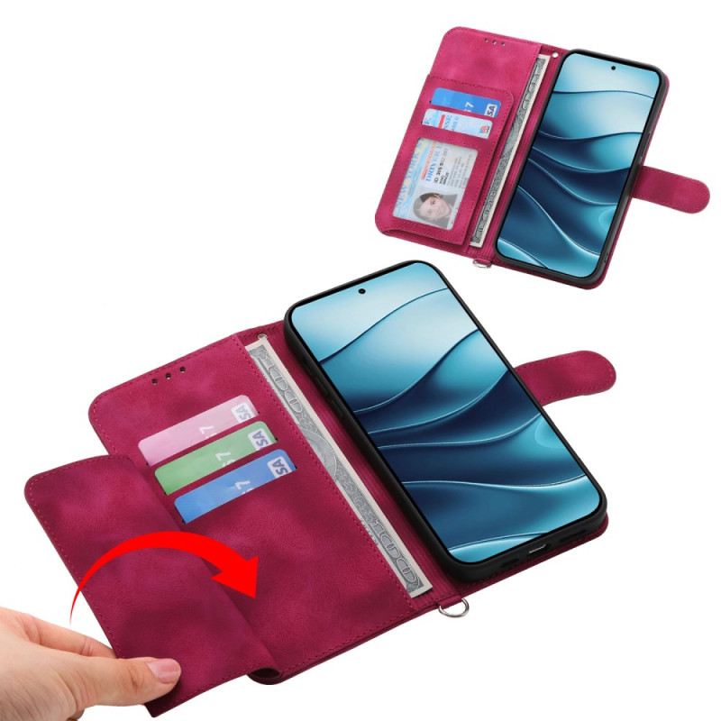 Fliptok Xiaomi Redmi Note 14 5g Csipkemintás Pénztárca Pánttal És Vállpánttal