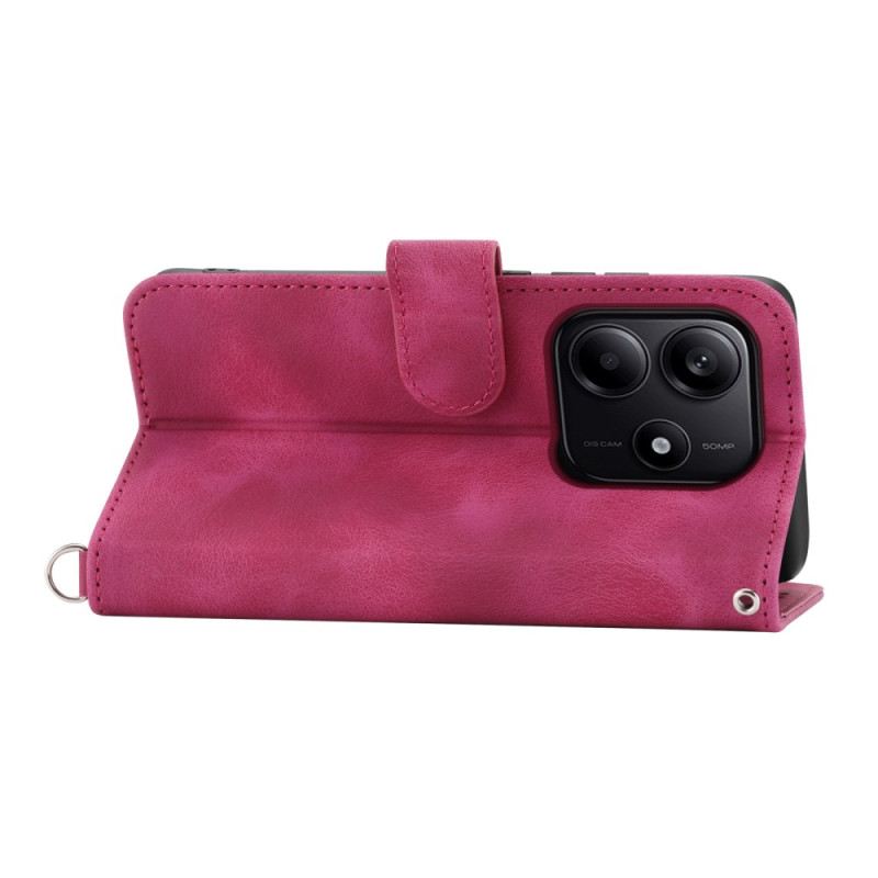 Fliptok Xiaomi Redmi Note 14 5g Csipkemintás Pénztárca Pánttal És Vállpánttal