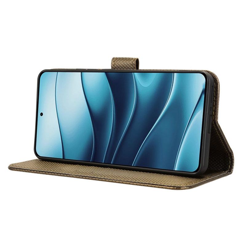 Kinyitható Bőrtok Xiaomi Redmi Note 14 5g Gyémánt Textúra