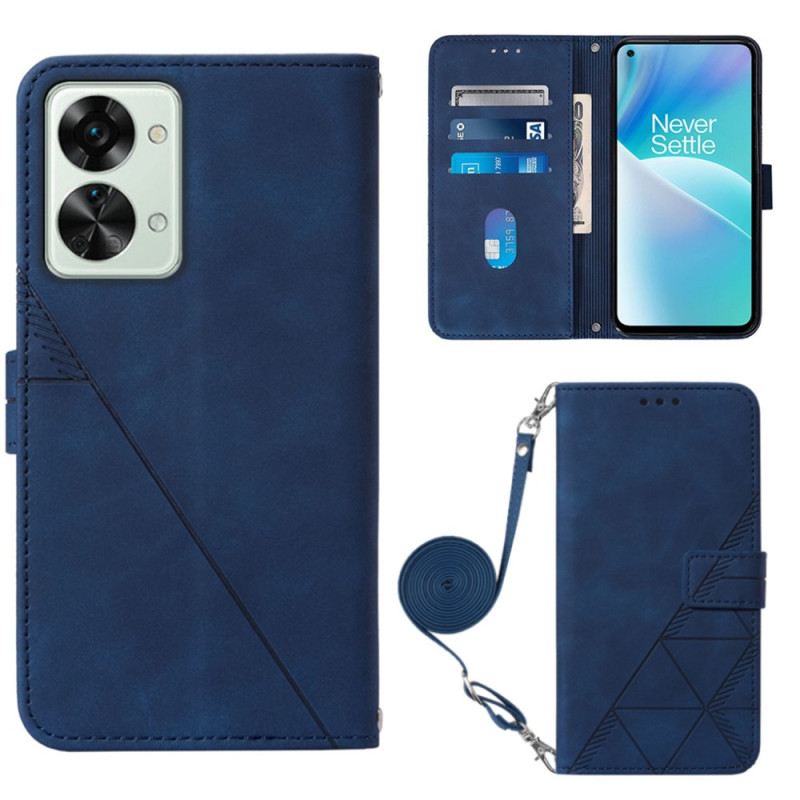 Fliptok / Bőrtok OnePlus Nord 2T 5G Váll Háromszögek